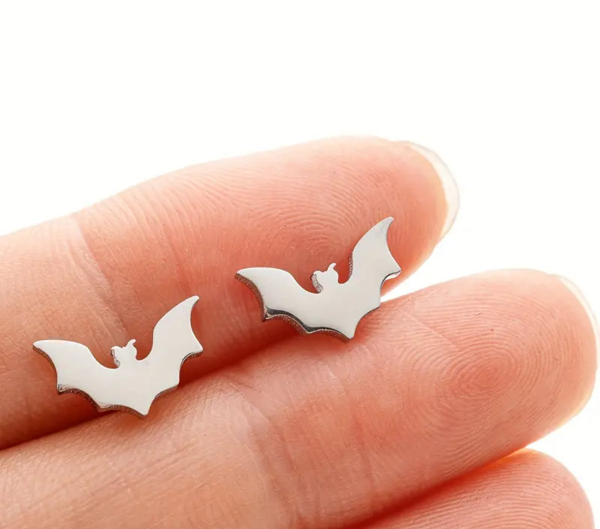 Mini Bat Stud Earrings - Gold, Silver & Black | Dainty Halloween Jewelry
