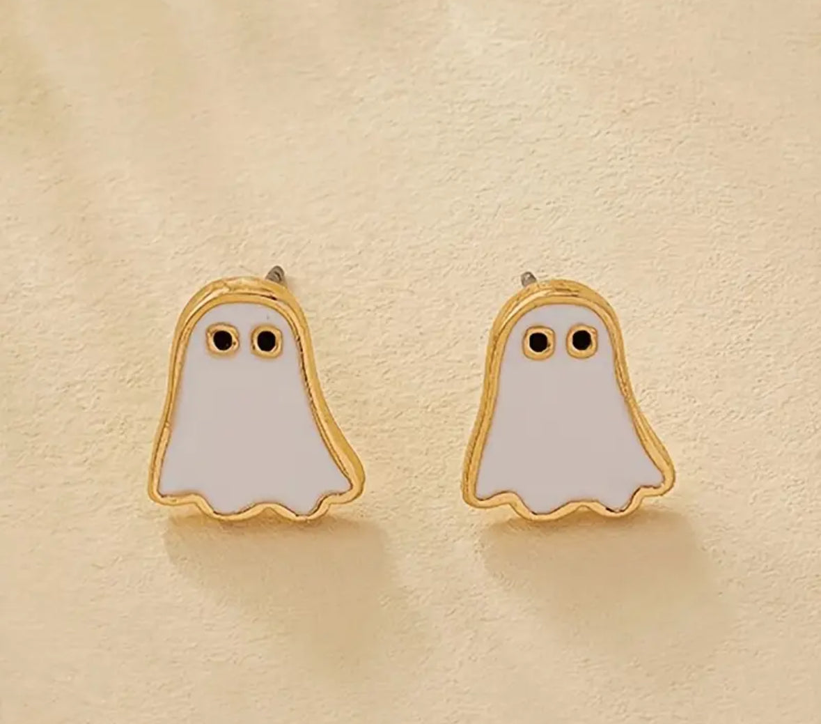 Mini Ghost Stud Earrings - 14K Gold Plated | Dainty Halloween Ghost Jewelry