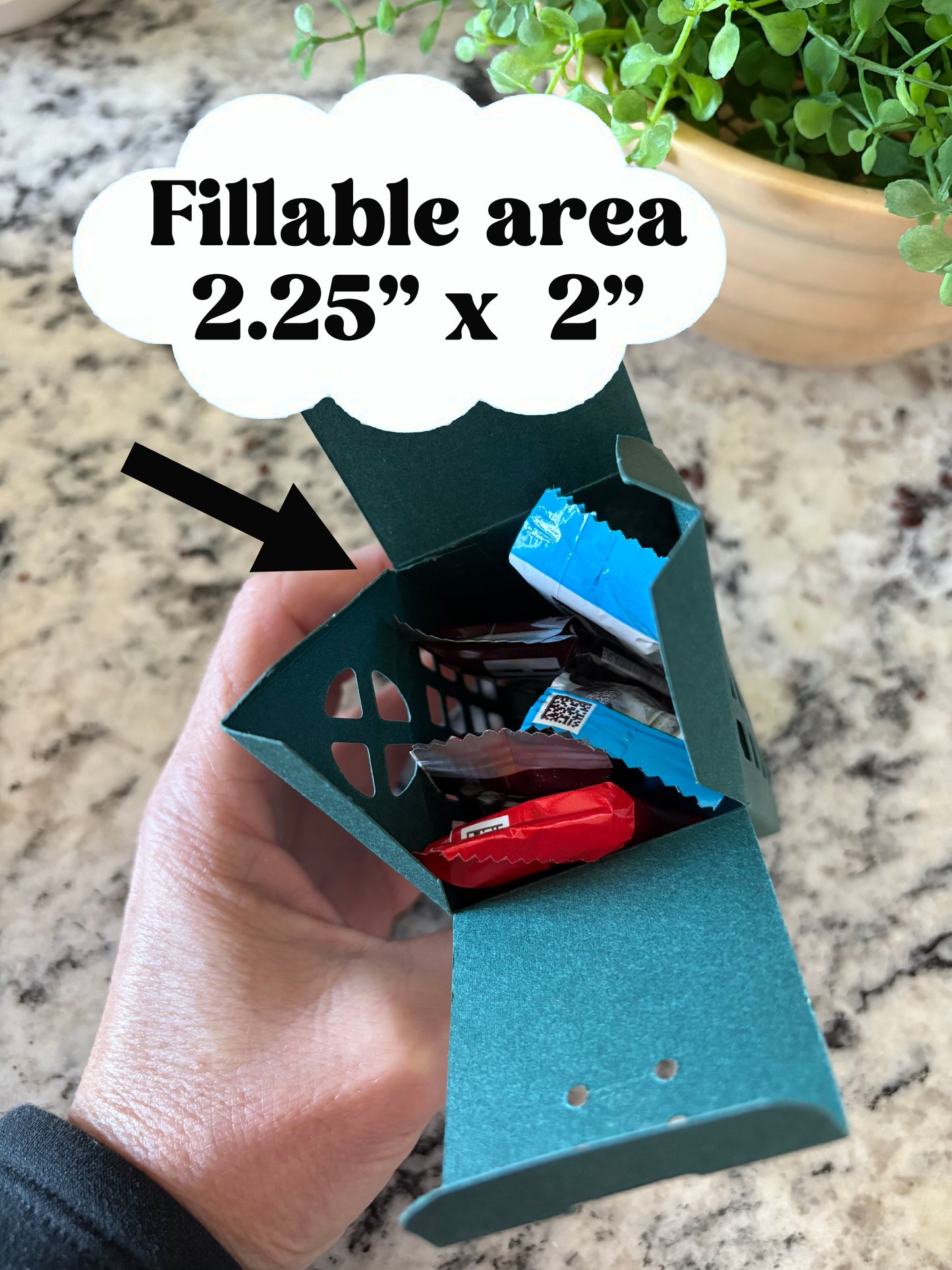 House-Shaped Paper Gift Box with Ribbon - Red or Green | Optional Personalized Wood Tag