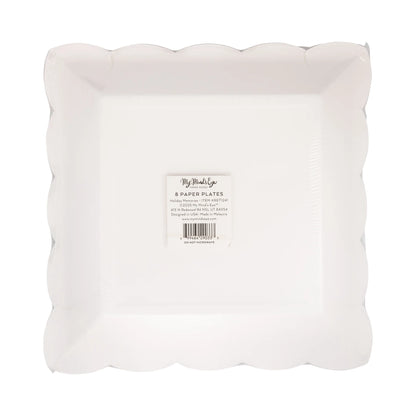 Retro Holiday Pattern Plates  - Set of 8 Plates