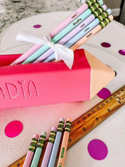 Pastel Personalized #2 Pencil Set – Custom Engraved Back-to-School Pencils