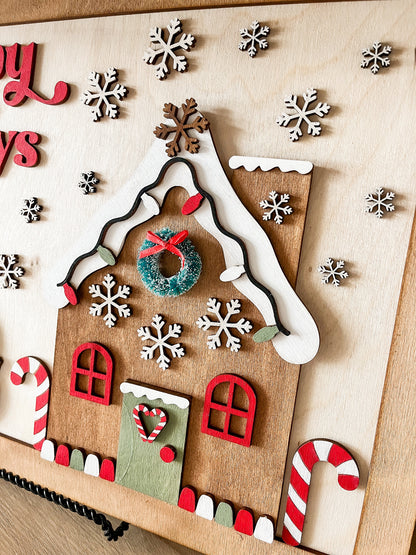 Paint Your Own Framed Gingerbread House Kit – DIY Christmas Craft