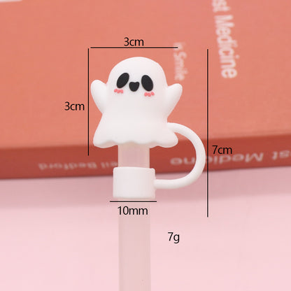 Halloween Straw Toppers - Cute Bat, Pumpkin, Jack-o-Lantern and Ghost