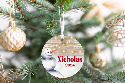 Personalized Snowman Christmas Ornament 2025 – Custom Name for Kids, Boys & Men