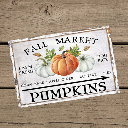 Fall Market Sign – Outdoor & Porch Fall Decorations
