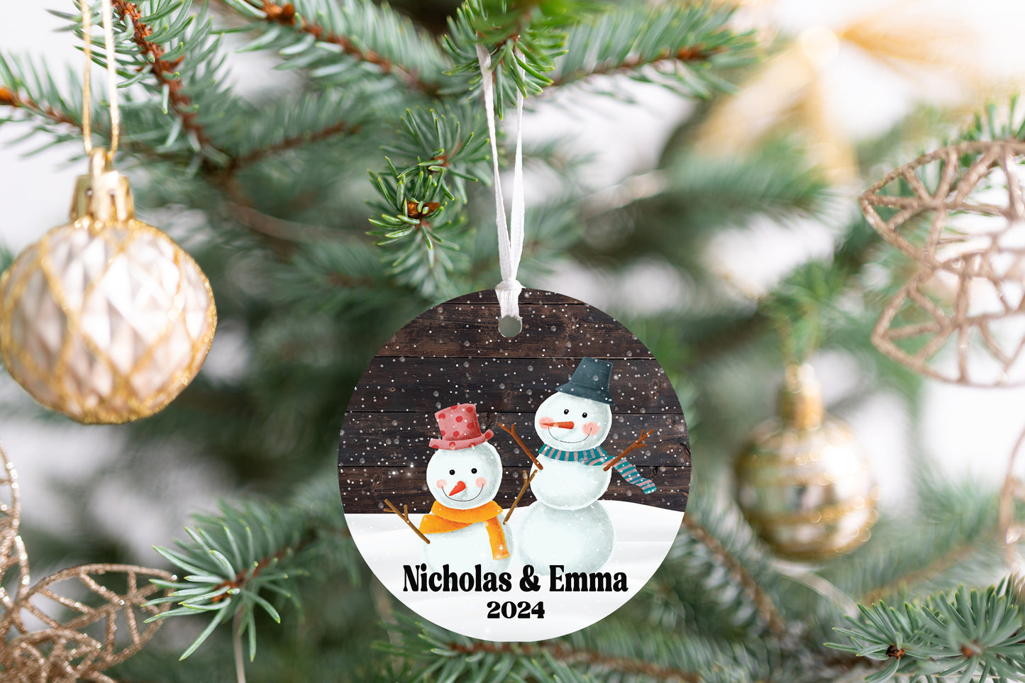 Personalized Snowman Christmas Ornament 2025 – Custom Name & Year for Kids and Adults