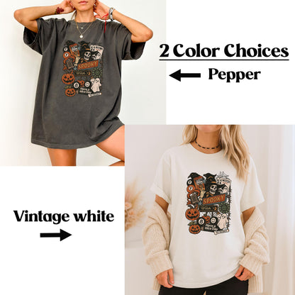 Vintage Halloween Witch Shirt – Oversized Retro Graphic Tee
