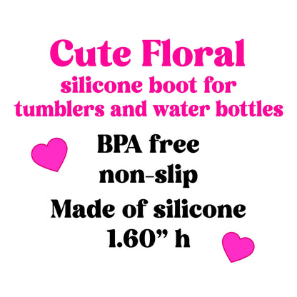 Pink Daisy Retro Floral Tumbler Boot | Flower tumbler boot fits 20 oz 30 oz 40 oz water bottle and tumblers