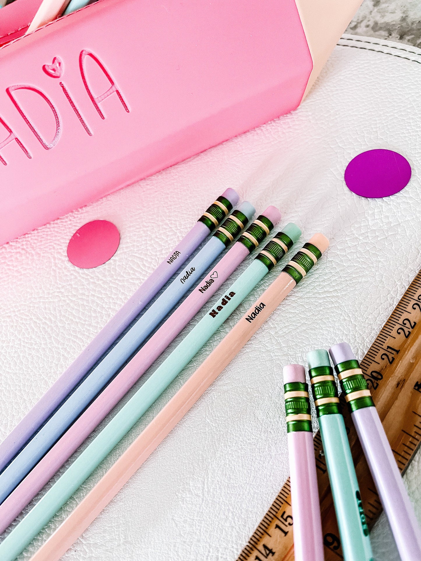 Pastel Personalized #2 Pencil Set – Custom Engraved Back-to-School Pencils