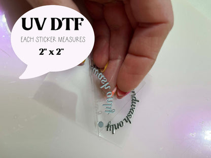 UV DTF Cup Care Stickers – Hand Wash Only Labels (10–50 Pack)