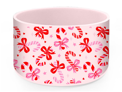 Pink Candy Cane Tumbler Boot - BPA - Free Silicone Cup Protector | Fits 20/30/40oz Tumblers | Holiday Cup Accessory