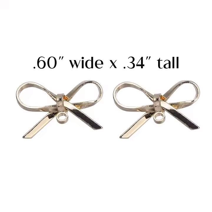 Real Gold Plated Bowknot Earring Studs – Jewelry Making Supplies & DIY Craft Materials