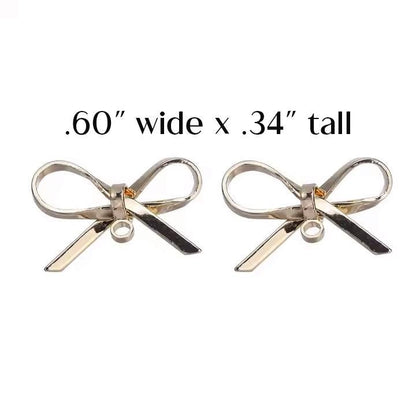 Real Gold Plated Bowknot Earring Studs – Jewelry Making Supplies & DIY Craft Materials