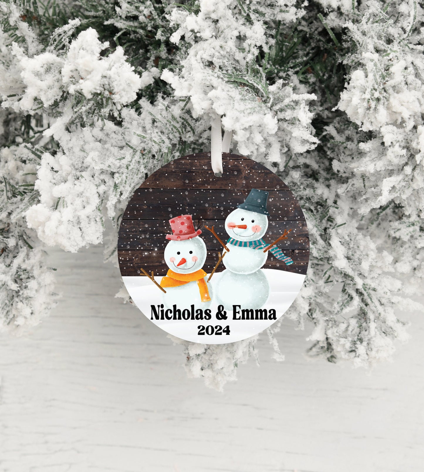 Personalized Snowman Christmas Ornament 2025 – Custom Name & Year for Kids and Adults