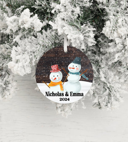 Personalized Snowman Christmas Ornament 2025 – Custom Name & Year for Kids and Adults