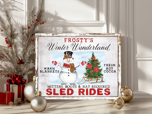 Rustic Metal Christmas Wall Art – Snowman Hot Cocoa Farmhouse Sign for Indoor & Outdoor Decor