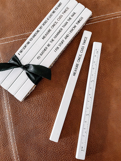 Personalized Carpenter Pencils – Engraved Funny Gift Set for Dad & Handyman