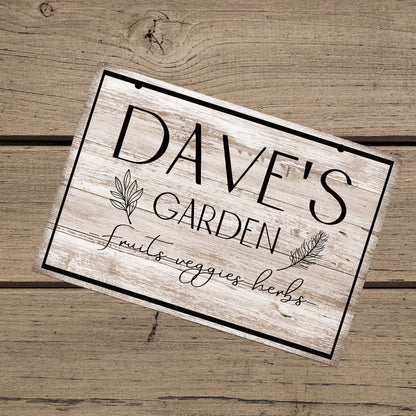Personalized Garden Sign – Hanging Metal Yard Sign, Custom Gift for Dad, Outdoor Garden Décor