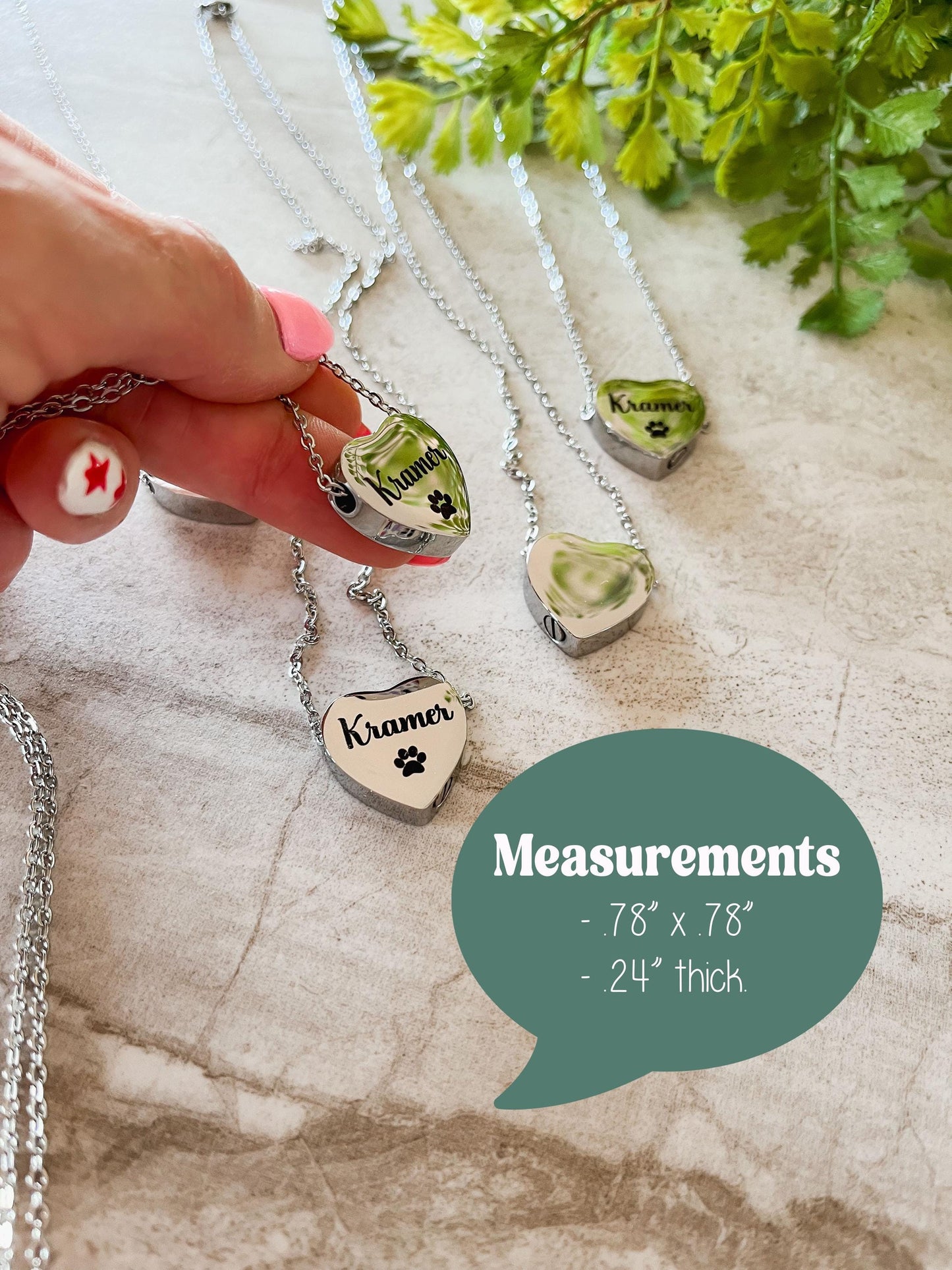 Personalized Heart Urn Memorial Necklace – Custom Engraved Cremation Jewelry for Human or Pet Ashes