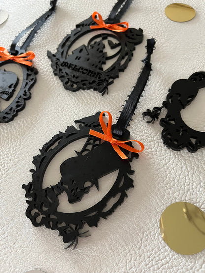 Halloween Ornaments for Tree – Vintage Style Halloween Ornament Set, Spooky Acrylic Halloween Décor
