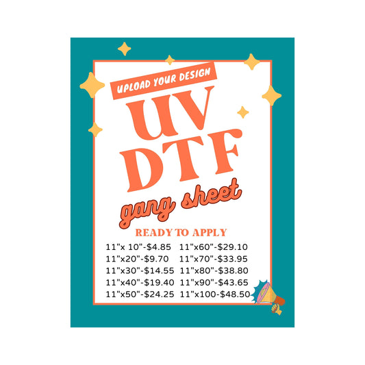 Custom UV DTF Gang Sheet – Ready to Apply Cup Wraps, Stickers & Transfers