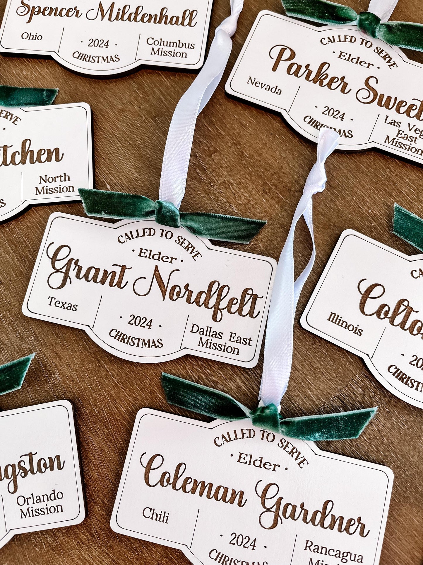 LDS Missionary Custom Engraved Christmas Ornament – Personalized Called to Serve Gift