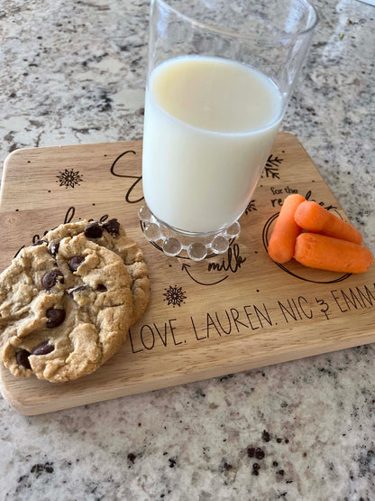 Custom Santa Tray – Personalized Wooden Cookies for Santa Plate with Engraved Design