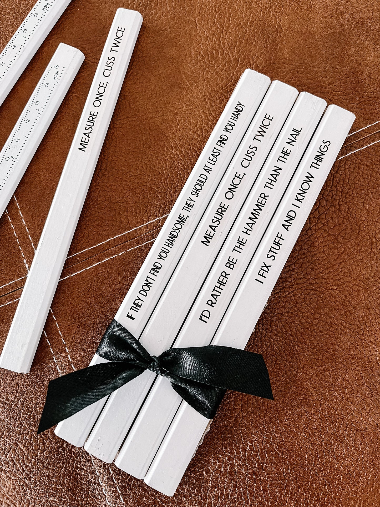 Personalized Carpenter Pencils – Engraved Funny Gift Set for Dad & Handyman