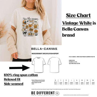 Tis the Season Halloween Graphic Tee - Retro Spooky Pumpkin Ghost Witch Shirt