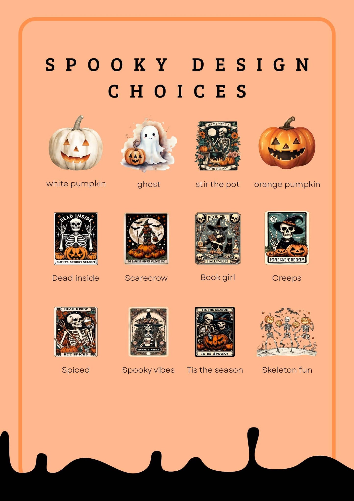 Personalized Halloween Tumbler with Straw – Custom Skinny Matte Pastel Cups, Party Favors