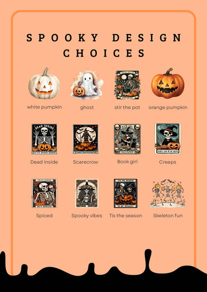 Personalized Halloween Tumbler with Straw – Custom Skinny Matte Pastel Cups, Party Favors