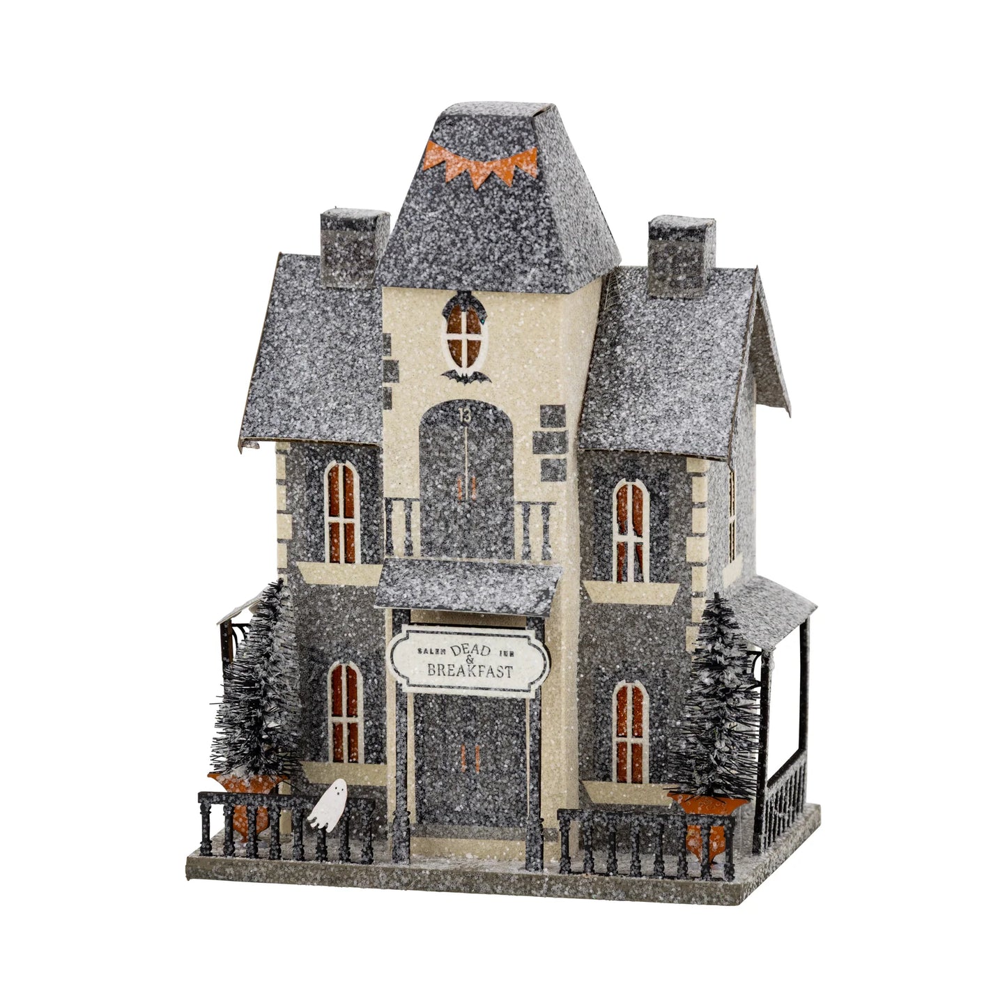Lighted Haunted House Dead and Breakfast Inn- Halloween Village Decoration