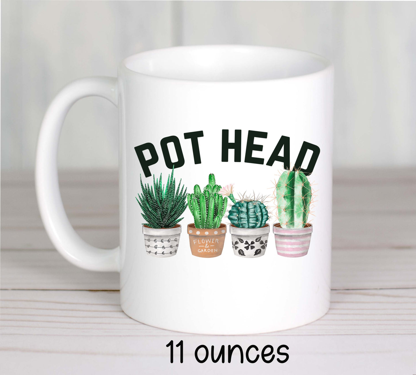 Pot Head Coffee Mug – Funny Plant Lover Gift for Women & Men