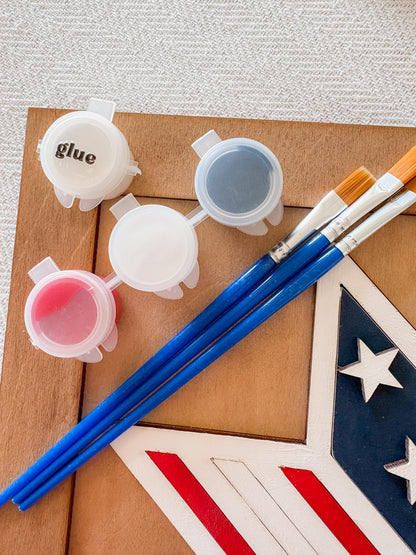 Framed 4th of July DIY Paint Kit – Patriotic Star Decorations, DIY Patriotic Craft, America Decor