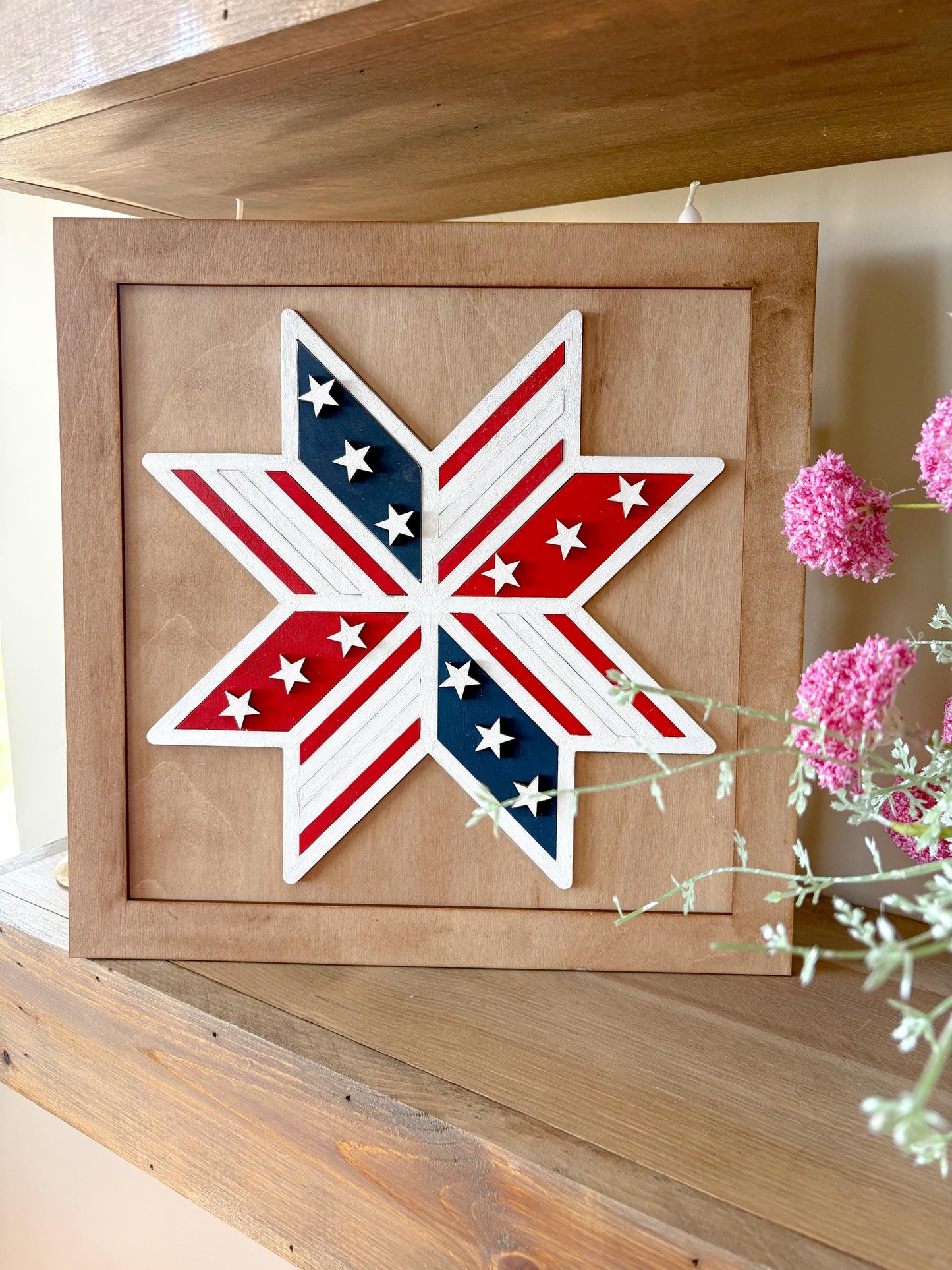 Framed 4th of July DIY Paint Kit – Patriotic Star Decorations, DIY Patriotic Craft, America Decor