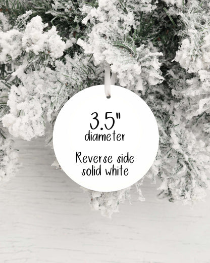 Personalized Pink Reindeer Christmas Ornament- Custom Name & Year | Aluminum or Hardboard