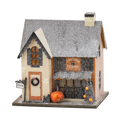 Lighted Haunted House Academy Eastside Elixir- Halloween Village Decoration
