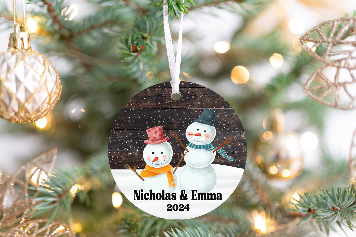 Personalized Snowman Christmas Ornament 2025 – Custom Name & Year for Kids and Adults