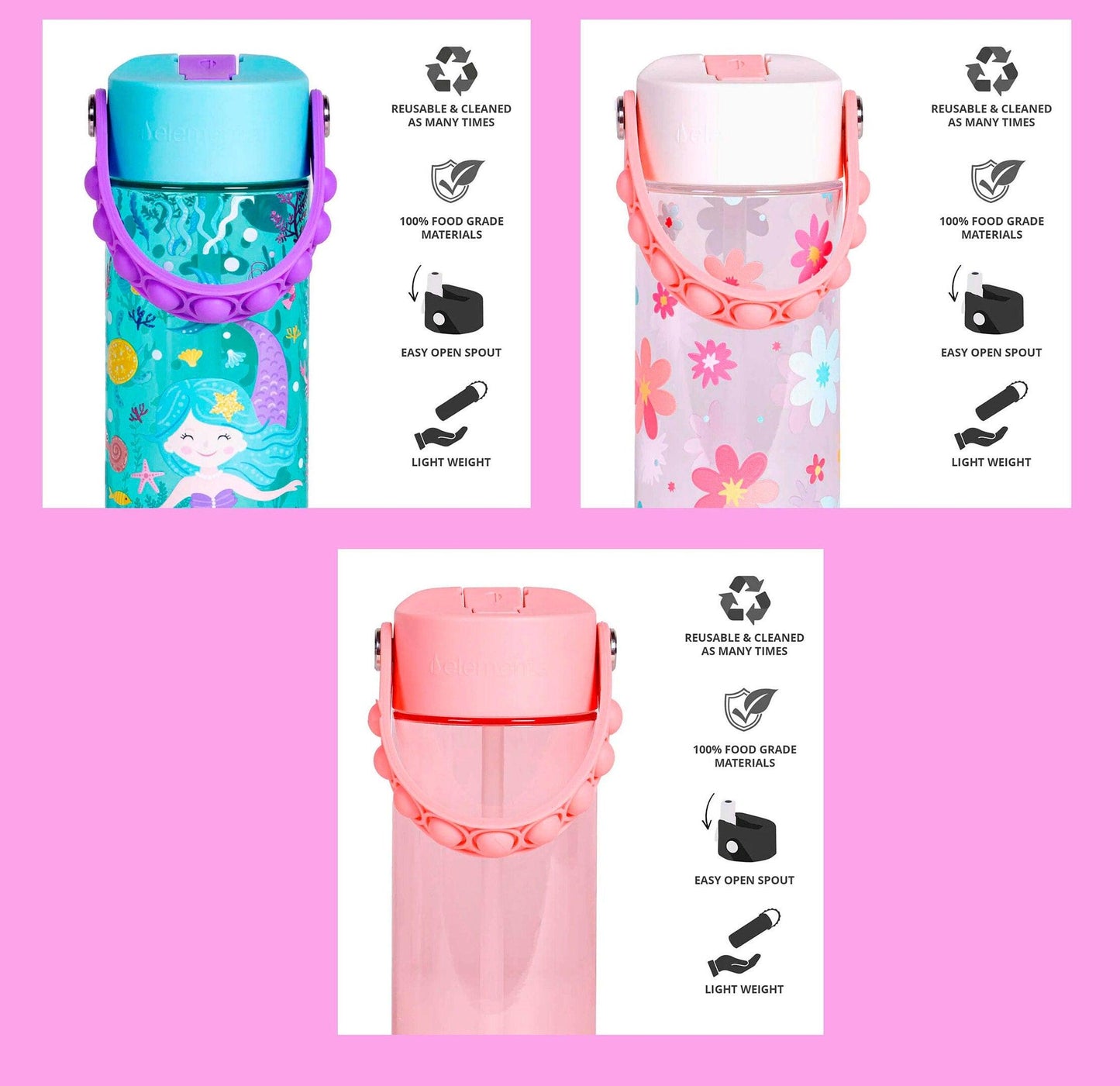 Personalized Kids Water Bottle with Straw – Leakproof Custom Tritan Toddler Cup