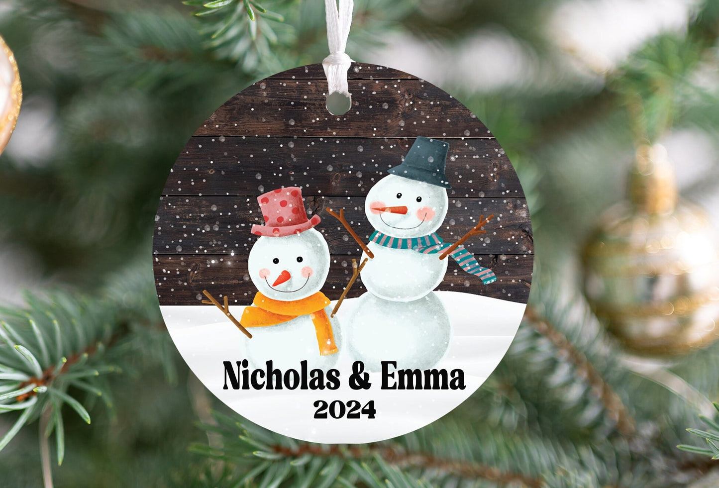 Personalized Snowman Christmas Ornament 2025 – Custom Name & Year for Kids and Adults