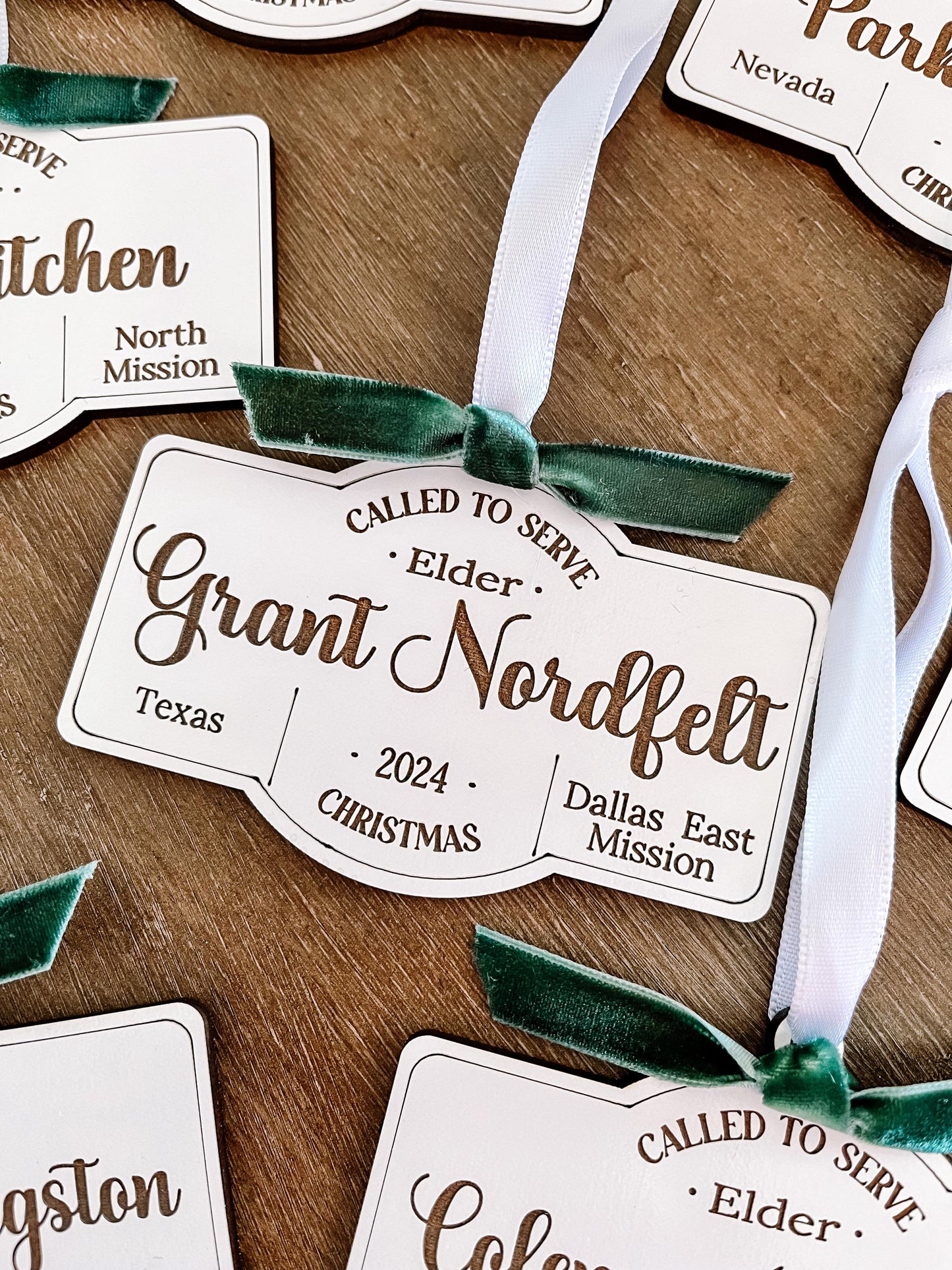 LDS Missionary Custom Engraved Christmas Ornament – Personalized Called to Serve Gift