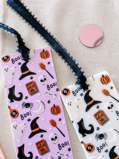 Ghost & Witch Bookmark – Spooky Cute Acrylic Halloween Bookmark