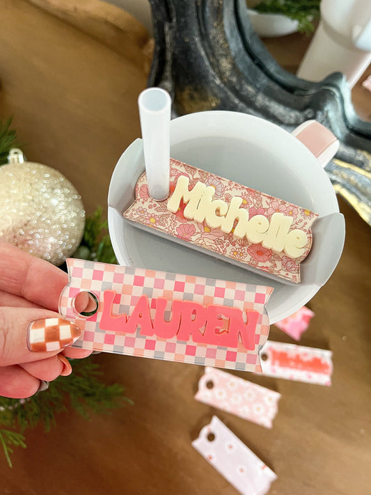 Custom Tumbler Name Tag – Personalized Acrylic Lid Topper for 30oz & 40oz H2.0 Quenchers