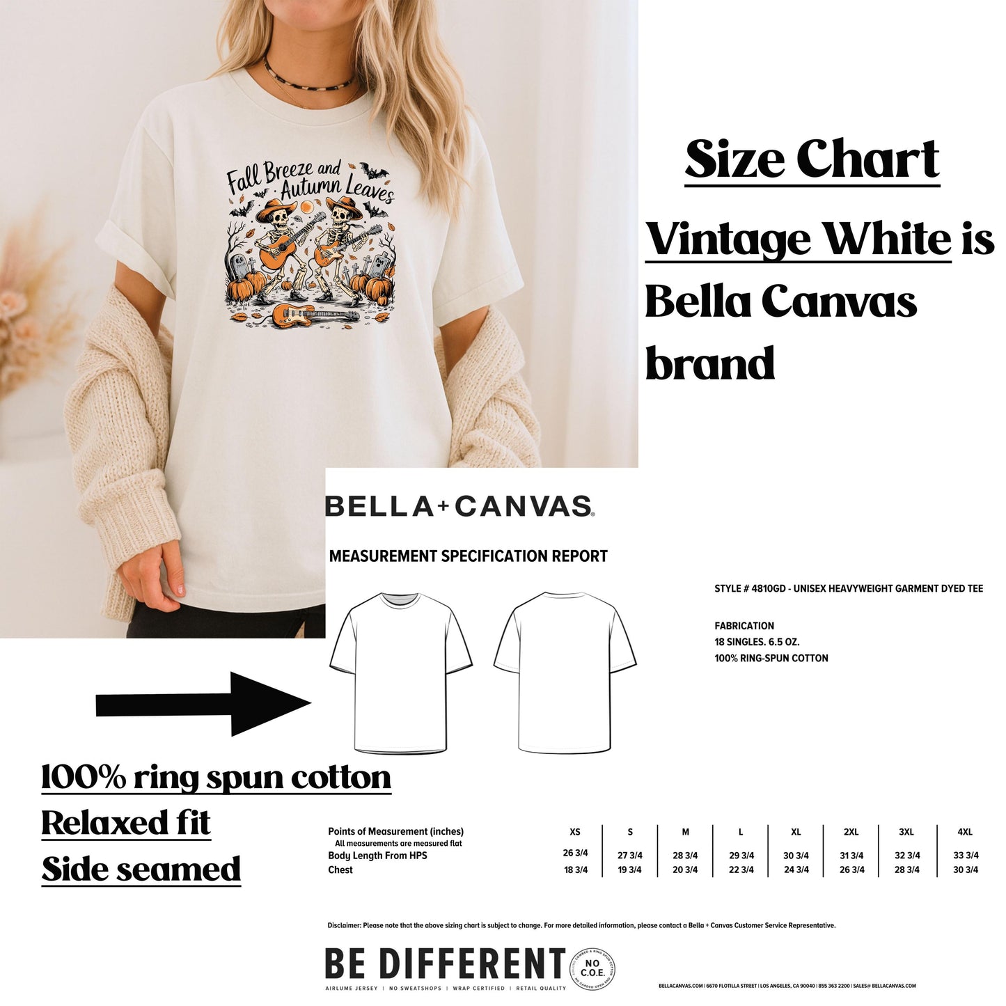 Oversized Vintage Halloween T-Shirt – Spooky Skeleton, Fall Breeze