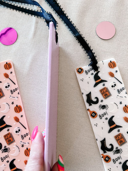Ghost & Witch Bookmark – Spooky Cute Acrylic Halloween Bookmark