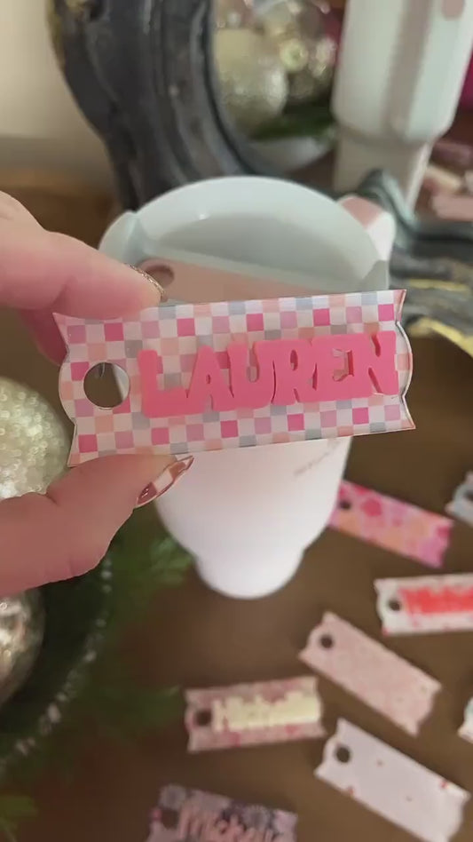 Custom Tumbler Name Tag – Personalized Acrylic Lid Topper for 30oz & 40oz H2.0 Quenchers