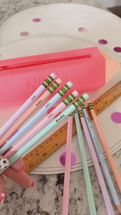Pastel Personalized #2 Pencil Set – Custom Engraved Back-to-School Pencils