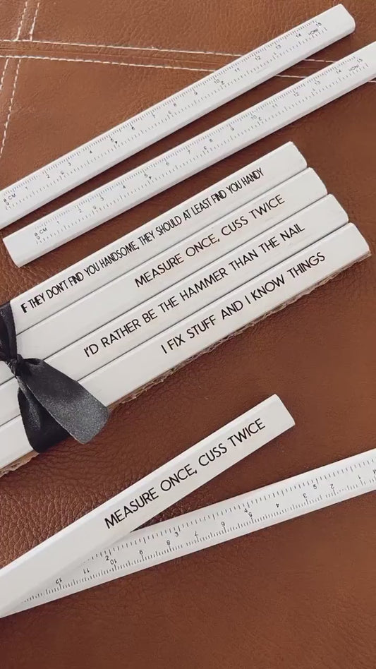 Personalized Carpenter Pencils – Engraved Funny Gift Set for Dad & Handyman
