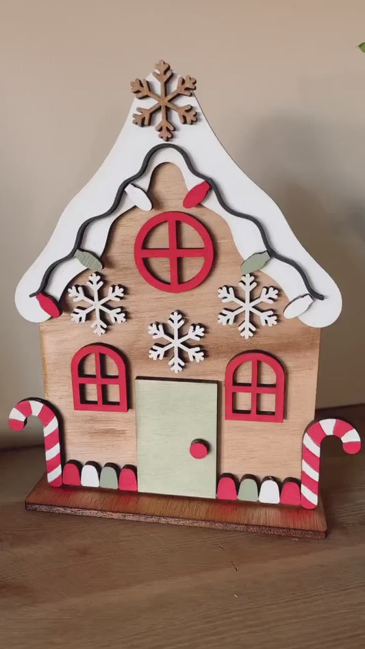 ❄️ Christmas DIY Gingerbread House Kit - Snowflakes – Paint & Build Holiday Craft Set for Kids & Adults