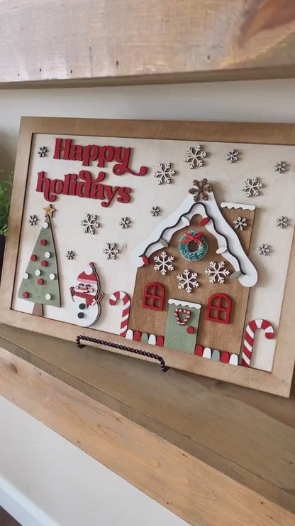 Paint Your Own Framed Gingerbread House Kit – DIY Christmas Craft